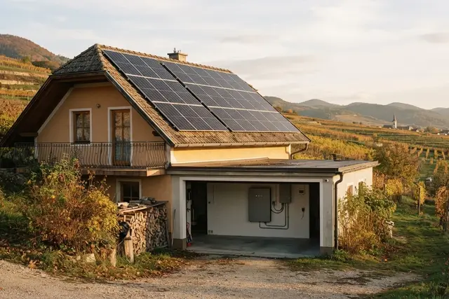 PV-Förderung: Einfamilienhaus mit Photovoltaikanlage und Stromspeicher in Österreich